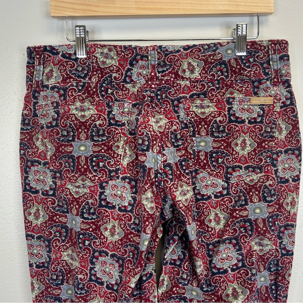 Tommy Hilfiger 11 Vintage Y2K Corduroy Multicolor Patterned Flare Pants Paisley - Picture 13 of 15